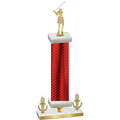 Premium Single Red Carbon Fiber Victory Golf Trophy