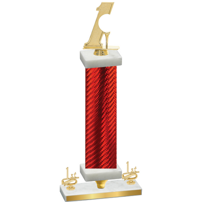 Premium Single Red Carbon Fiber First Place Golf Trophy