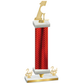 Premium Single Red Carbon Fiber Second Place Golf Trophy