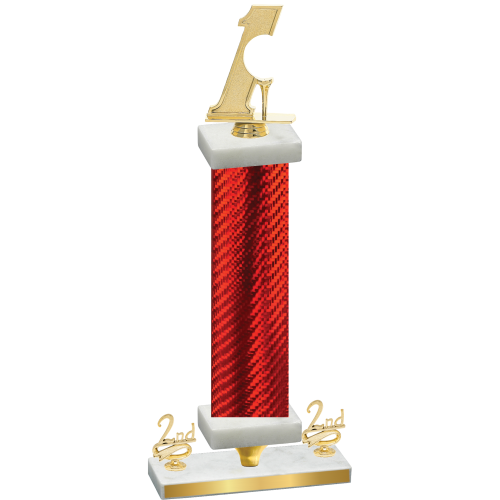 Premium Single Red Carbon Fiber Second Place Golf Trophy