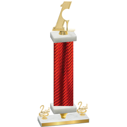 Premium Single Red Carbon Fiber Second Place Golf Trophy