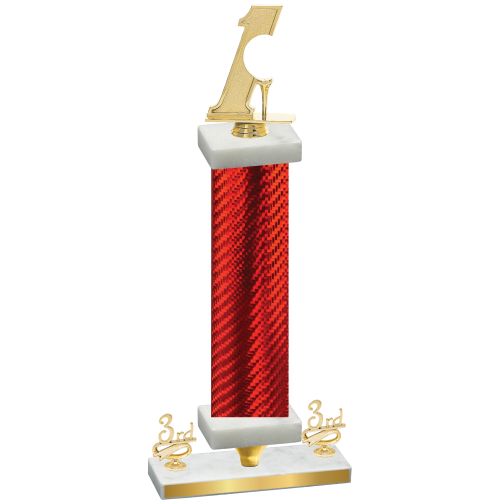 Premium Single Red Carbon Fiber Third Place Golf Trophy