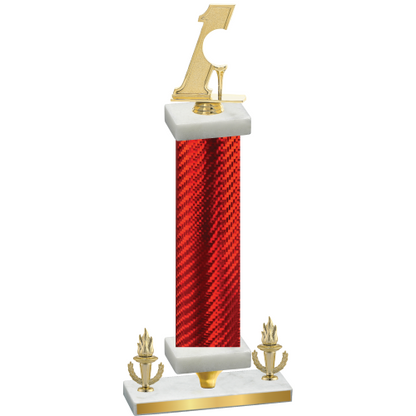 Premium Single Red Carbon Fiber Victory Golf Trophy