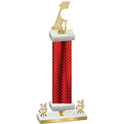 Premium Single Red Carbon Fiber Year Golf Trophy