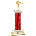 Premium Single Red Carbon Fiber First Place Karate Trophy