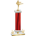 Premium Single Red Carbon Fiber Second Place Karate Trophy