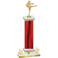 Premium Single Red Carbon Fiber Fourth Place Karate Trophy