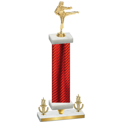 Premium Single Red Carbon Fiber Victory Karate Trophy