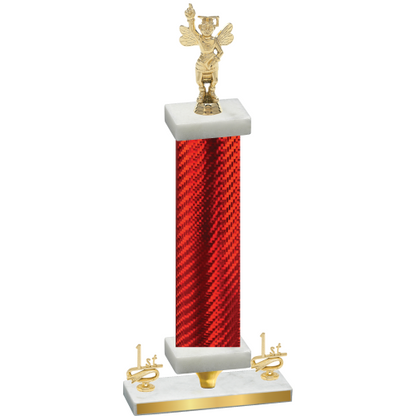 Premium Single Red Carbon Fiber First Place Academics Trophy