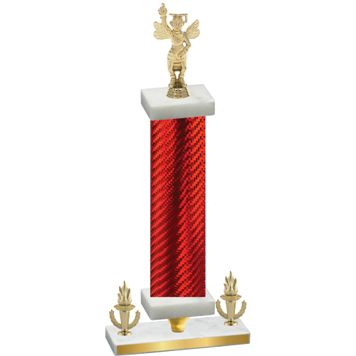 Premium Single Red Carbon Fiber Victory Academics Trophy