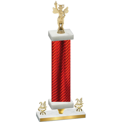 Premium Single Red Carbon Fiber Year Academics Trophy