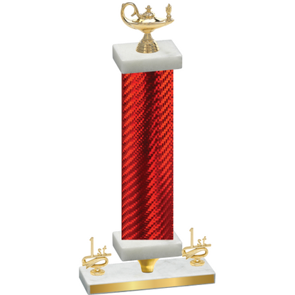 Premium Single Red Carbon Fiber First Place Academics Trophy