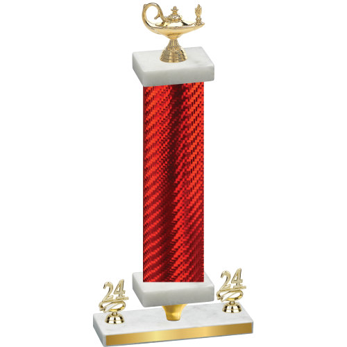 Premium Single Red Carbon Fiber Year Academics Trophy