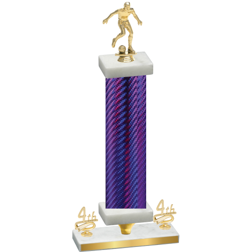 Premium Single Purple Carbon Fiber Fourth Place Soccer Trophy