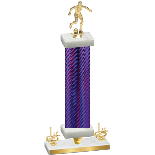 Premium Single Purple Carbon Fiber First Place Soccer Trophy