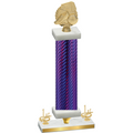 Premium Single Purple Carbon Fiber First Place Soccer Trophy