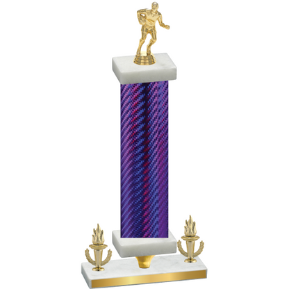 Premium Single Purple Carbon Fiber Victory Rugby Trophy