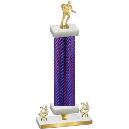 Premium Single Purple Carbon Fiber Year Rugby Trophy