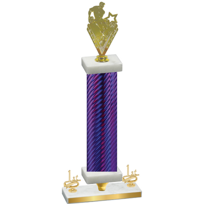 Premium Single Purple Carbon Fiber First Place Rugby Trophy