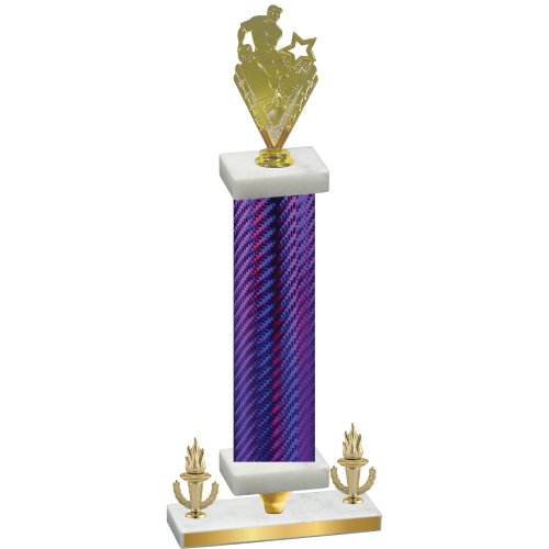 Premium Single Purple Carbon Fiber Victory Rugby Trophy