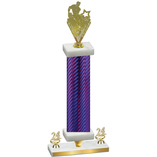 Premium Single Purple Carbon Fiber Year Rugby Trophy