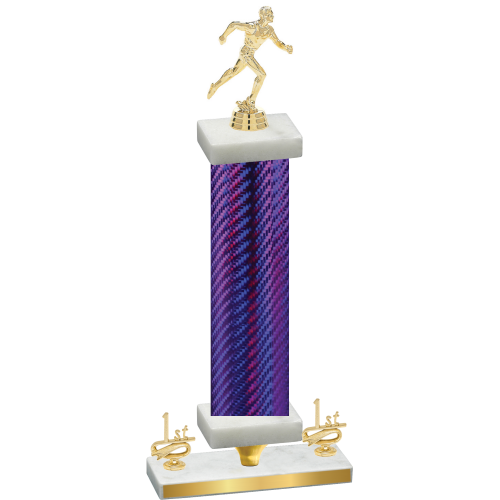 Premium Single Purple Carbon Fiber First Place Running Trophy