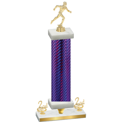 Premium Single Purple Carbon Fiber Second Place Running Trophy