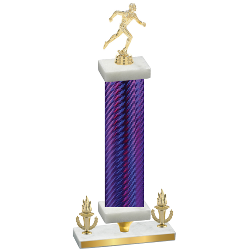 Premium Single Purple Carbon Fiber Victory Running Trophy