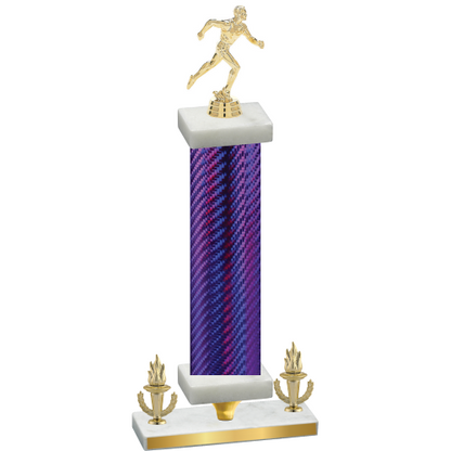 Premium Single Purple Carbon Fiber Victory Running Trophy