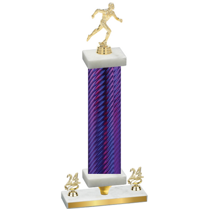 Premium Single Purple Carbon Fiber Year Running Trophy