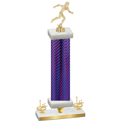 Premium Single Purple Carbon Fiber First Place Running Trophy