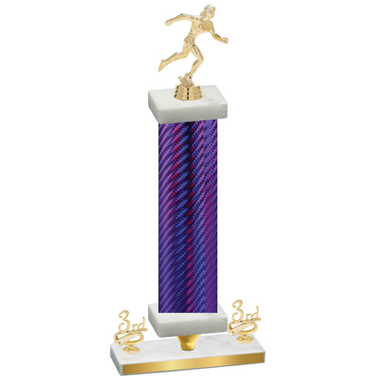 Premium Single Purple Carbon Fiber Third Place Running Trophy