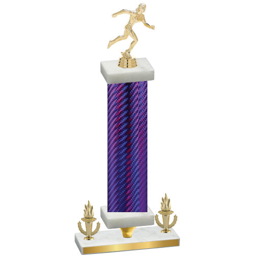 Premium Single Purple Carbon Fiber Victory Running Trophy