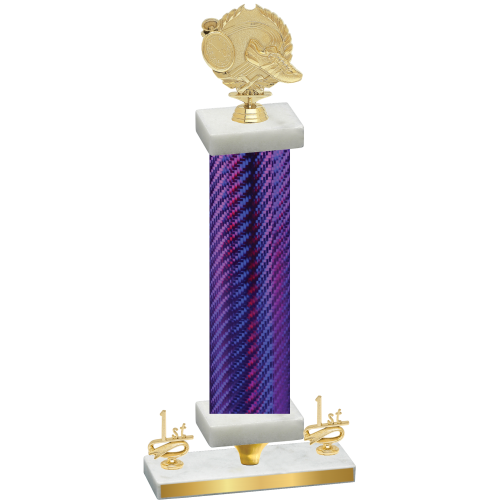 Premium Single Purple Carbon Fiber First Place Running Trophy