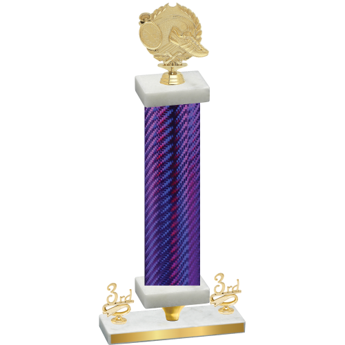 Premium Single Purple Carbon Fiber Third Place Running Trophy
