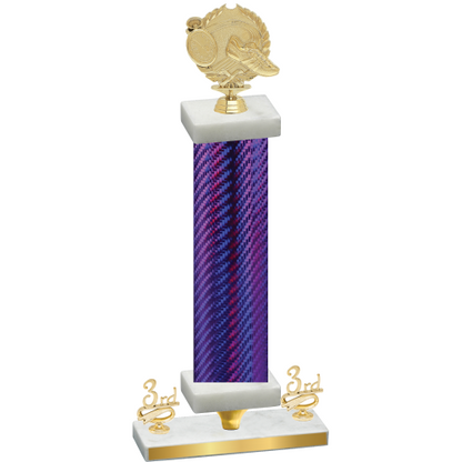 Premium Single Purple Carbon Fiber Third Place Running Trophy