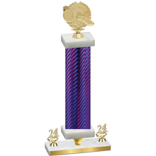 Premium Single Purple Carbon Fiber Year Running Trophy