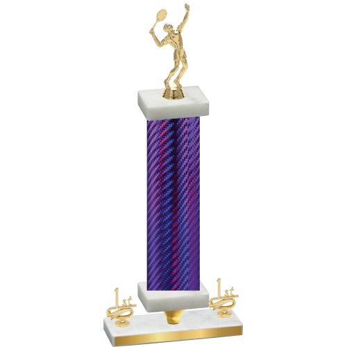 Premium Single Purple Carbon Fiber First Place Tennis Trophy