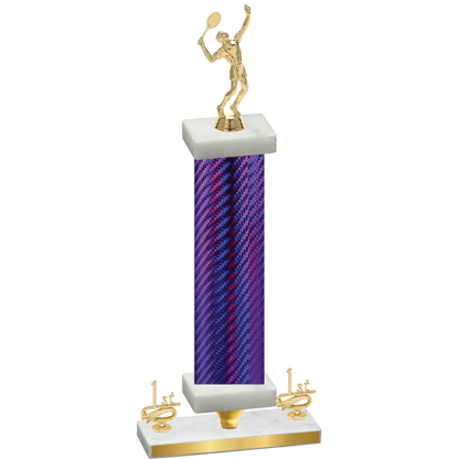 Premium Single Purple Carbon Fiber First Place Tennis Trophy