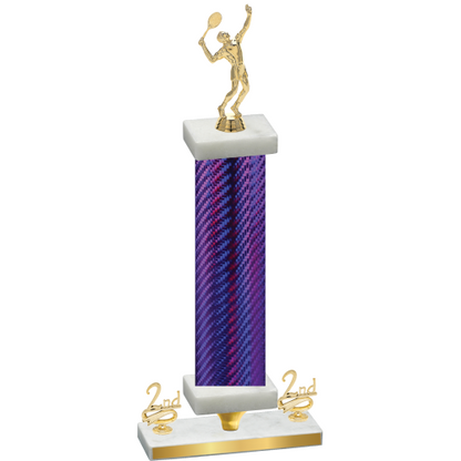 Premium Single Purple Carbon Fiber Second Place Tennis Trophy