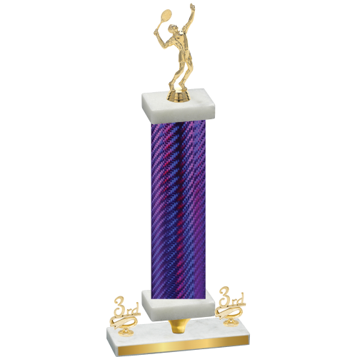 Premium Single Purple Carbon Fiber Third Place Tennis Trophy