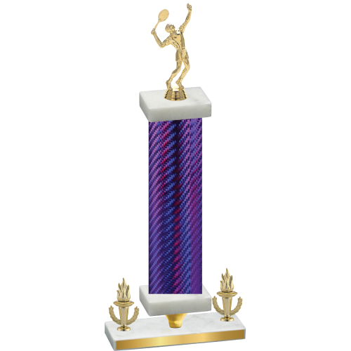 Premium Single Purple Carbon Fiber Victory Tennis Trophy