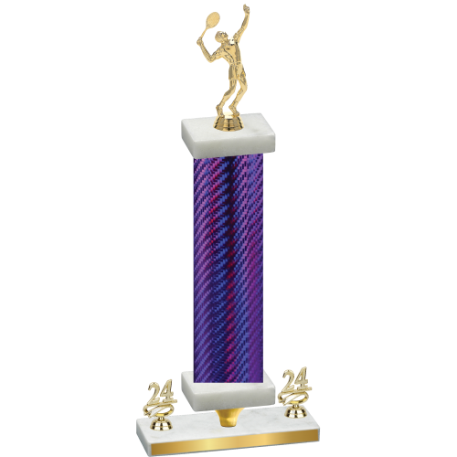 Premium Single Purple Carbon Fiber Year Tennis Trophy