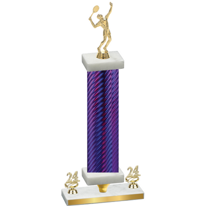 Premium Single Purple Carbon Fiber Year Tennis Trophy