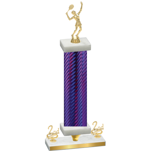 Premium Single Purple Carbon Fiber Second Place Tennis Trophy