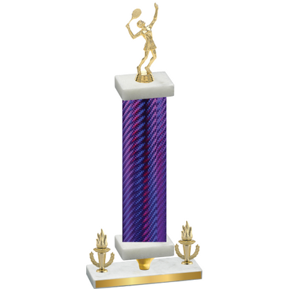 Premium Single Purple Carbon Fiber Victory Tennis Trophy