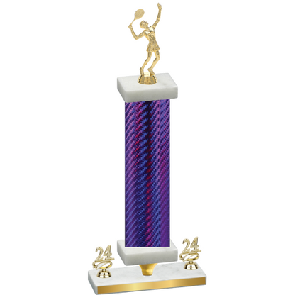 Premium Single Purple Carbon Fiber Year Tennis Trophy