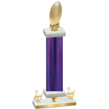 Premium Single Purple Carbon Fiber Second Place Football Trophy