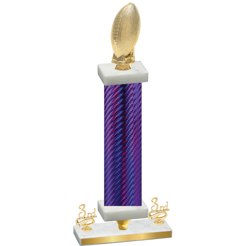 Premium Single Purple Carbon Fiber Third Place Football Trophy