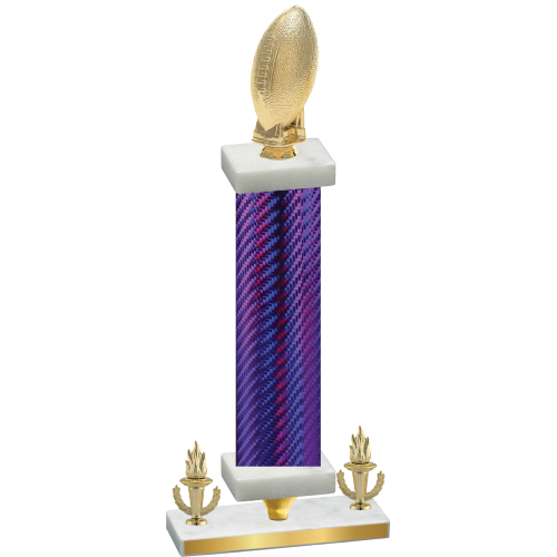 Premium Single Purple Carbon Fiber Victory Football Trophy